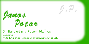 janos potor business card